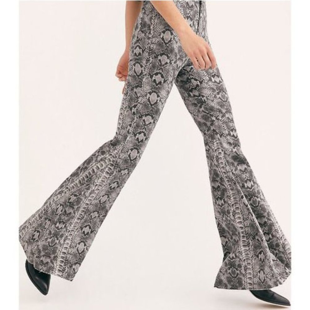 Free People Black and Gray Flare Jeans - Picture 3 of 5